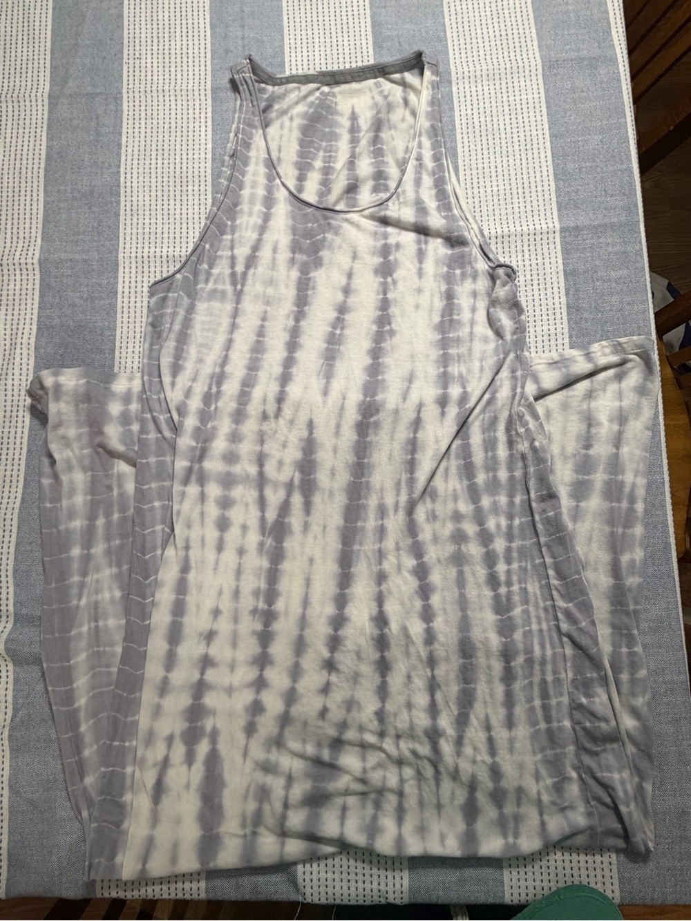 Calvin Klein Performance Tie-Dye Maxi Dress in Light Gray and White